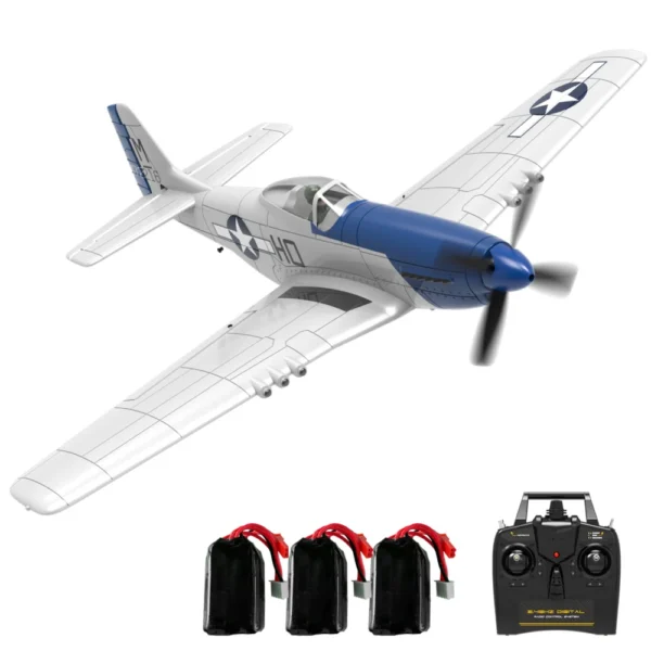 Eachine P-51D Miss Helen RC Plane 2.4GHz 4CH, 500mm Wingspan, Brushless, One-Key Aerobatics - Image 2