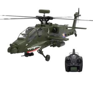 Eachine E250 AH-64 Apache 2.4G, 6CH, 3D, 6-Axis Gyro, Dual Brushless Motor, 1:32 Scale, Flybarless, Futaba S-FHSS Compatible.
