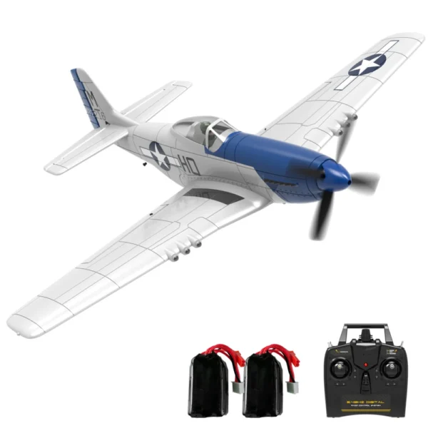 Eachine P-51D Miss Helen RC Plane 2.4GHz 4CH, 500mm Wingspan, Brushless, One-Key Aerobatics - Image 5