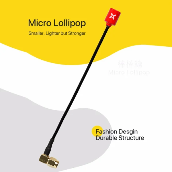 Foxeer Micro Lollipop 150mm 5.8G 2.5dBi Omni Angle SMA RHCP Antenna for RC FPV Racing Freestyle Goggles Fatshark EV200D 1