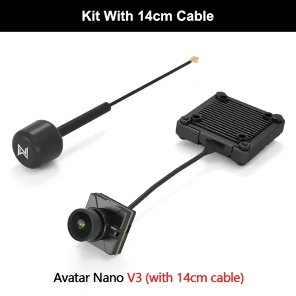Caddx Walksnail Avatar HD Nano Kit V3 (With 9cm/ 14cm Cable) 1080P/60fps 4:3 native sensor 32G memory 500mW 8