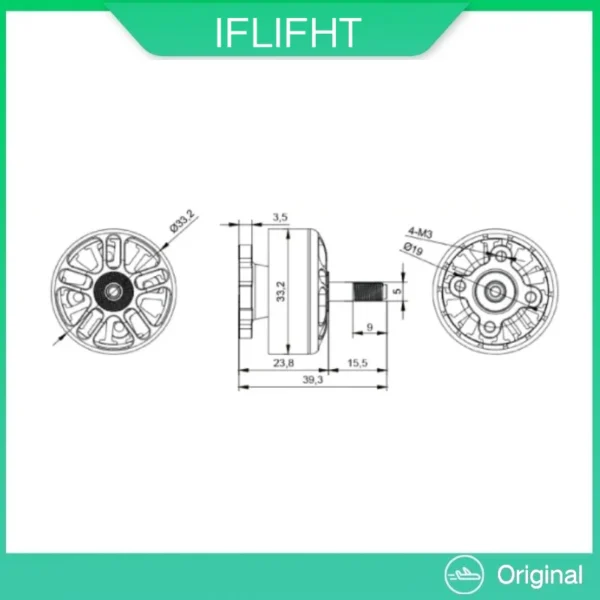 iFlight XING-E 2809 1250KV/800KV 4-6S FPV Cinelifter Motor, 5mm Steel Shaft for Long Range FPV Drone 1
