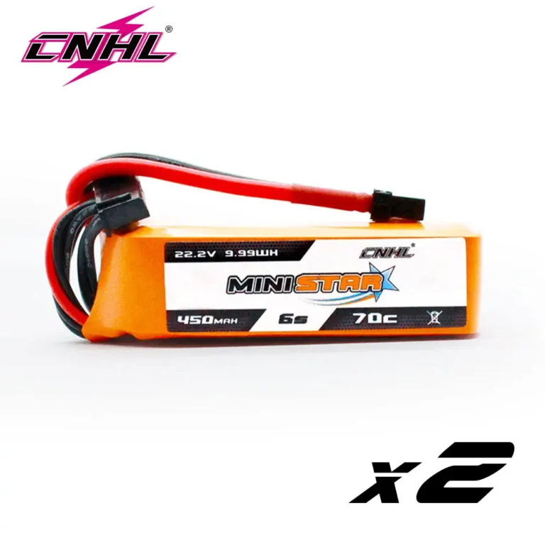 2PCS CNHL 6S 22.2V 450mAh Lipo Battery 70C Ministar With XT30 Plug For Mini Quad FPV Drone RC Quadcopter Helicopter Airplane 1
