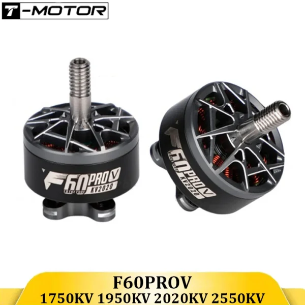 T-Motor F60 PRO V 1750/1950/2020/2550KV Brushless Motor - 4mm Titanium Shaft for 5-6S FPV Racing & Freestyle Drones 1
