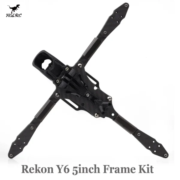 HGLRC Rekon Y6 5-inch Frame Kit Y-Type Long Endurance 3K Carbon Fiber Compatible Analog/O3/Moonlight Kit VTX 1