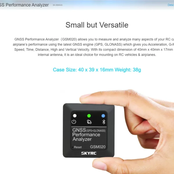 SKYRC GSM020 GPS speedometer car model aircraft model high altitude mileage longitude GNSS performance analyzer 1