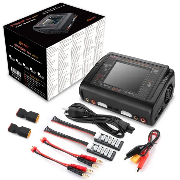 HTRC T400 Pro Lipo Battery Charger DC 400W AC 200W 12Ax2 RC Charger Discharger For LiHV LiFe Li-lon NiCd NiMh Pb LiPo Batteri 1