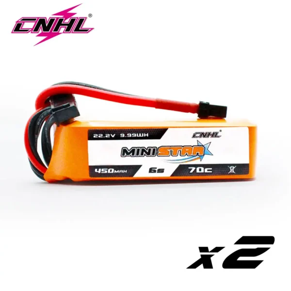 2PCS CNHL 6S 22.2V 450mAh Lipo Battery 70C Ministar With XT30 Plug For Mini Quad FPV Drone RC Quadcopter Helicopter Airplane 1