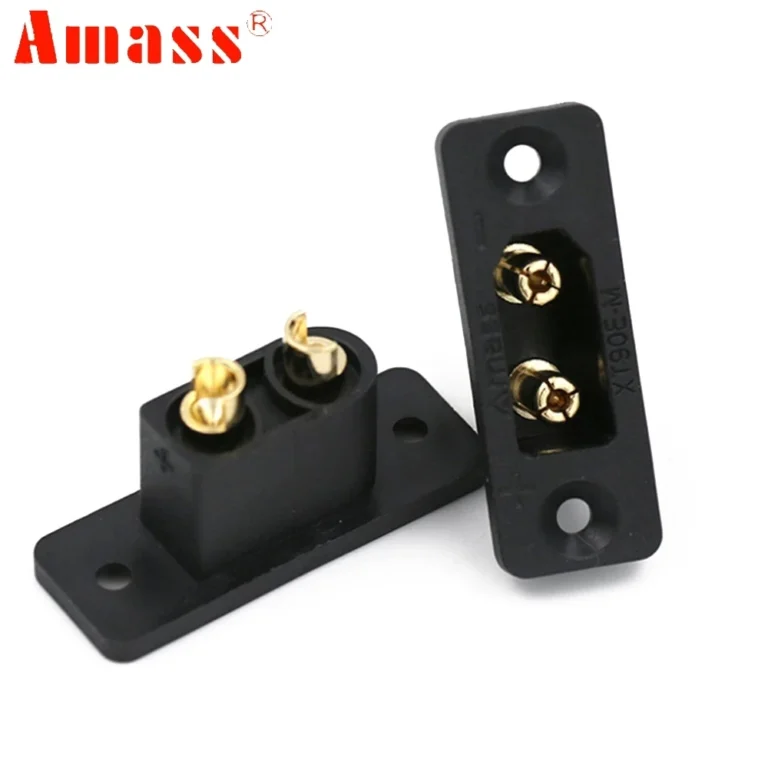 AMASS Black XT90E-M Battery Connection Plug Gold-Plated Male Connector DIY Connecting Parts for XT90 RC Aircraft Drone FPV 1