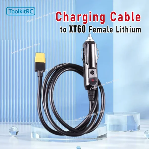 Toolkitrc Car Charging Cable Converting to XT60 Female Lithium Charger for RC Car Adapter Cable DIY Parts 1