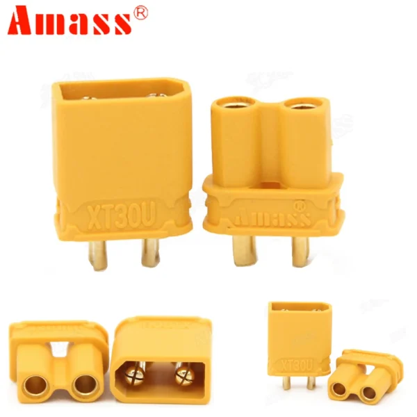 10pcs Amass XT30U Male Female Bullet Connector Plug the Upgrade XT30 For RC FPV Lipo Battery RC Quadcopter (5 Pair) 1