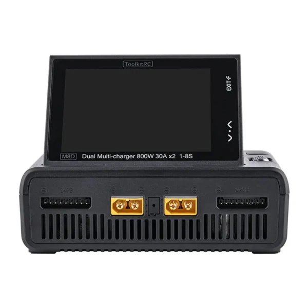 ToolkitRC M8D 800W 2*30A Dual Channel Touch Screen DC Charger Discharger for 1-8S Lipo LiHV LiFe Lion Battery 1