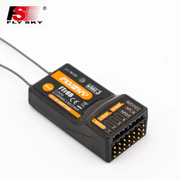 FlySky FTr8B 2.4GHz 8CH Receiver for RC Airplane Helicopter Fixed Wing Glider Vehicle Drone Dual Antenna for AFHDS3 Transmitters 1