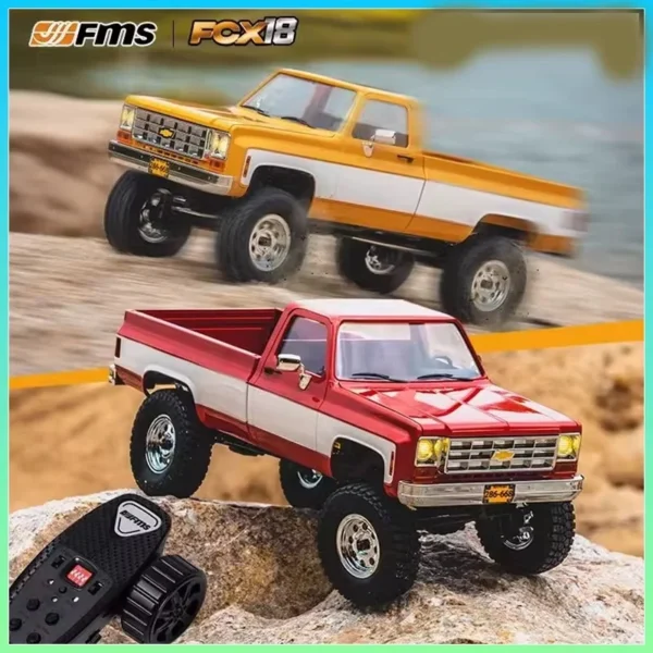 Fms 1:18 Fcx18 K10 Mini Pickup Rtr Remote Control Car Two-Speed Mechanical Variable Speed Climbing Four-Wheel Drive Model Toy 1