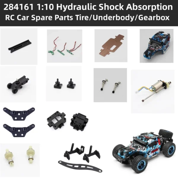 284161 1:10 Hydraulic Shock Absorption RC Car Spare Parts Tire/Underbody/Gearbox/Differential Box/Motor/Receiver/Remote Control 1