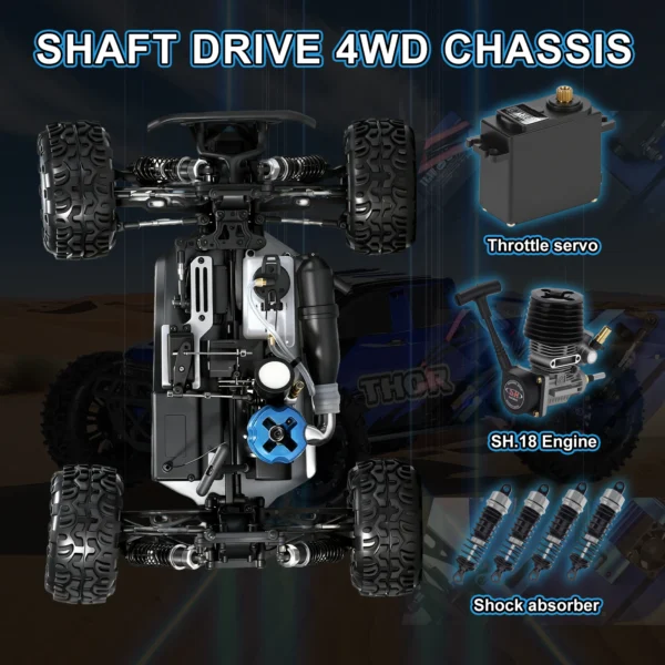 Professional Nitro Powered Rc Car VRX Racing RH1002 Two Speed 1/10 Scale 4WD Truck Hot Sale Toy for Children Adults 1
