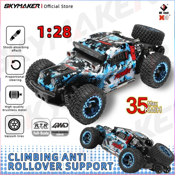 WLtoys RC Car 284161 1:28 Racing Mini 2.4G 30KM/H 4WD Electric High Speed Remote Control Drift Car 1/28 Toys for Children Gifts 1