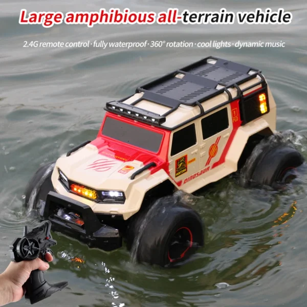 Remote Control Off-Road Vehicle With Light And Music 2.4G Anti-Skid ABS Waterproof Safe Stable 4WD Electric Beach Toy Boys Gifts 1