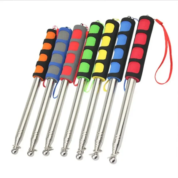 1.2M/1.4M/1.6M/2M Flexible Handle Flagpole Stainless Steel Telescopic Tour Guide Banner Flagstaff Teaching Stick Teacher Pointer 1