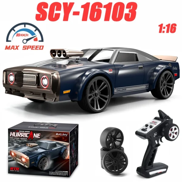 SCY 16303 1:16 High Speed RC Drift Car 4WD 35km/h 2.4G Remote Control American Muscle Toy Car Kids Gifts 1