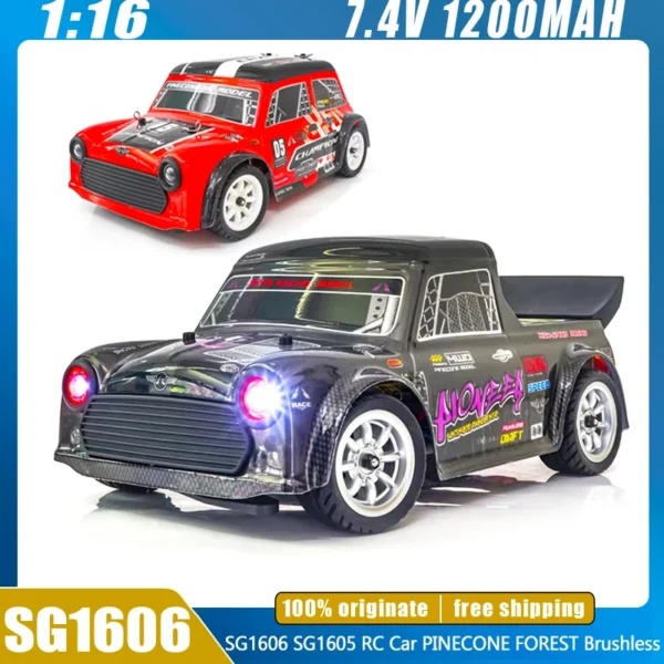 SG1606 SG1605 RC Car 1:16 PINECONE FOREST Brushless/Brushed Drift RTR 2.4G 4WD LED Light High Speed Cars Boys Toy Gift Custom 1