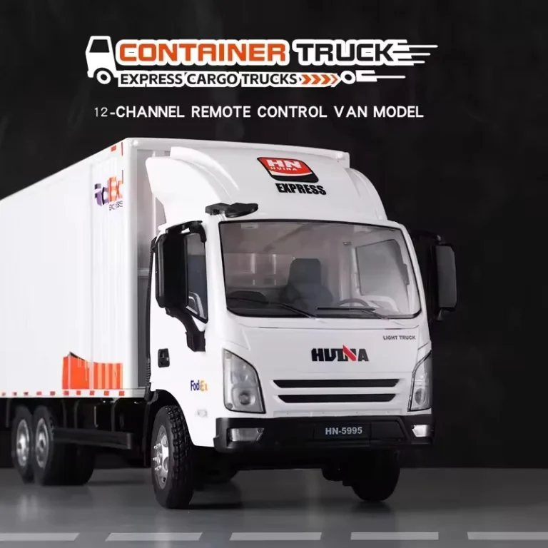 Huina 1:18 Scale Remote Controlled Rc Car 12ch Express Delivery Small Cargo Truck With Loading Feature Toy Floating Van For Kids 1