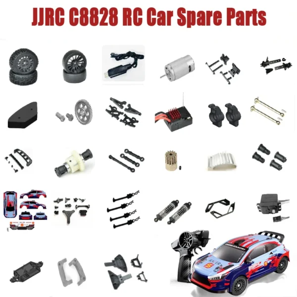 JJRC C8828 RC Car Spare Parts Tire Motor Servo Gear ESC Remote Controller Shock Absorber Swing Arm Drive Shaft Differential 1