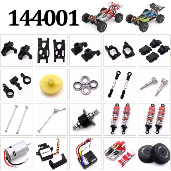 RC Car Parts WLtoys 144001 1/14 RC Car Spare Parts Car Servo Receiver Motor/Swing Arm/Car Body Shell Cover/ Drive Shaft / Tire 1