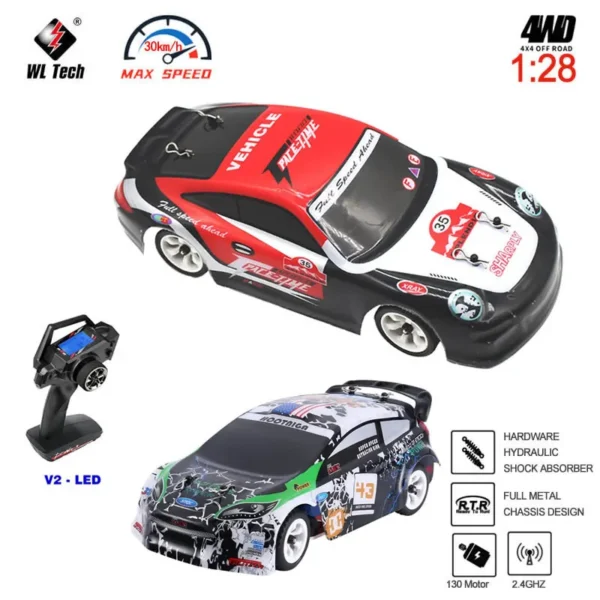 WLtoys K969 K989 Pro 1:28 4WD 2.4G Mini RC Racing Car High Speed Off-Road Remote Control Drift Toys Alloy Vehicle for Kids Gift 1