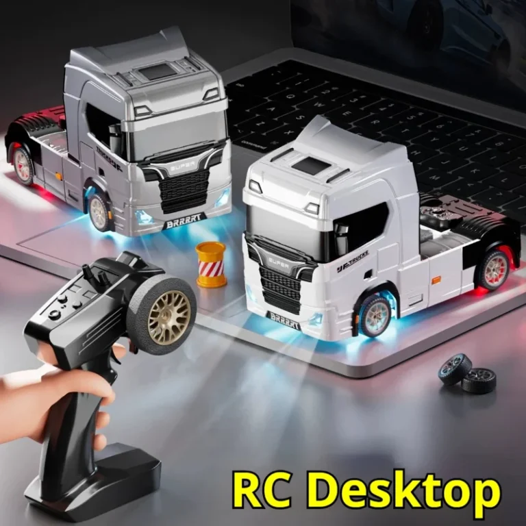 Full Scale 1:43 Mini Desktop Drift Truck Head Gyroscope Rc Drift Car 2.4g Simulate Car Lights And Simulate Tires Toys For Kids 1
