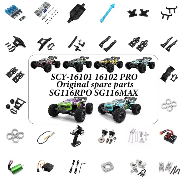 Original Spare Parts Scy 16101 16102pro Sg116max Sg116pro Turning Shaft Gear Bearing Pull Rod Steering Cup Swing Arm Motor Tire 1