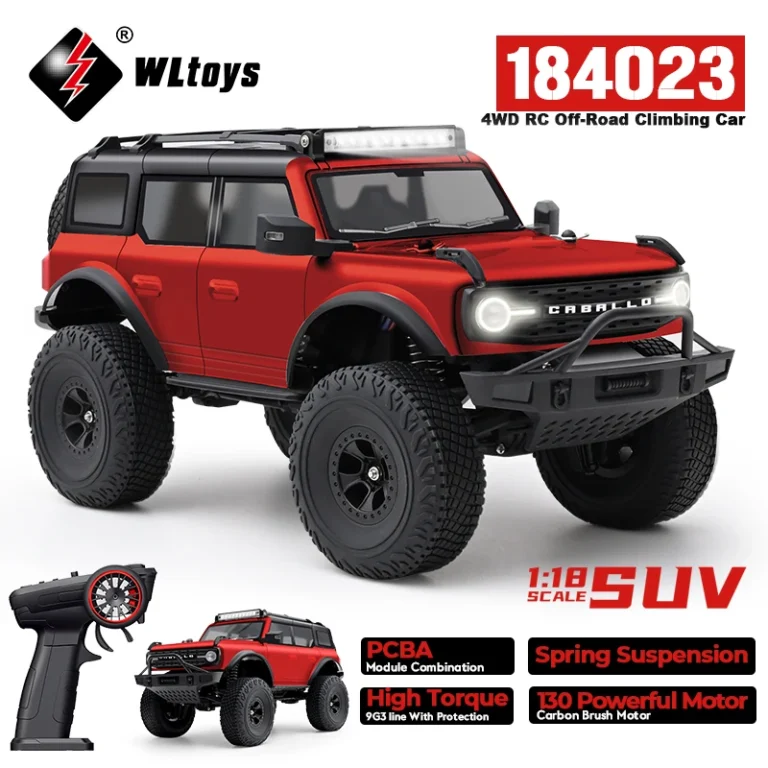 WLtoys 184023 1:18 RC Car With LED Light 2.4G 4WD Remote Control Car RTR Professional Off-road Climbing Vehicle Toy For Kid Gift 1
