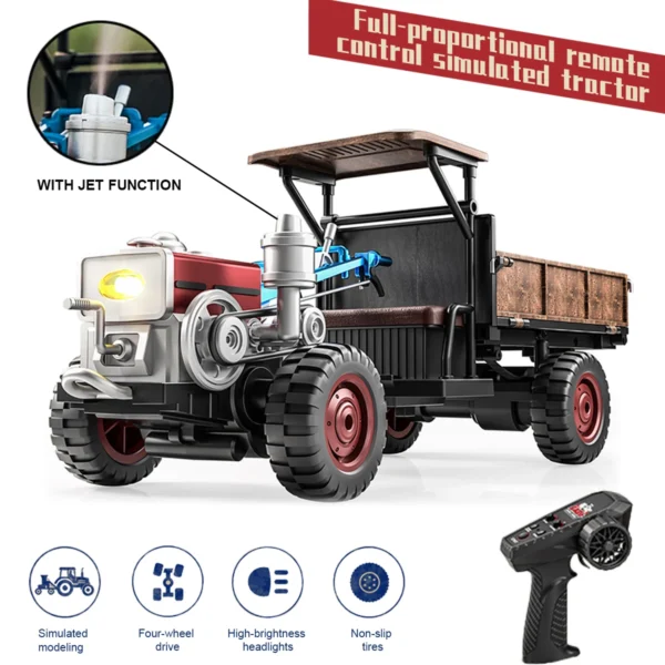 1/14 RC Tractor New Handheld C8836 Fully Proportional 4WD Off-road Simulation Tractor Remote Control Vehicle Toy for Children 1