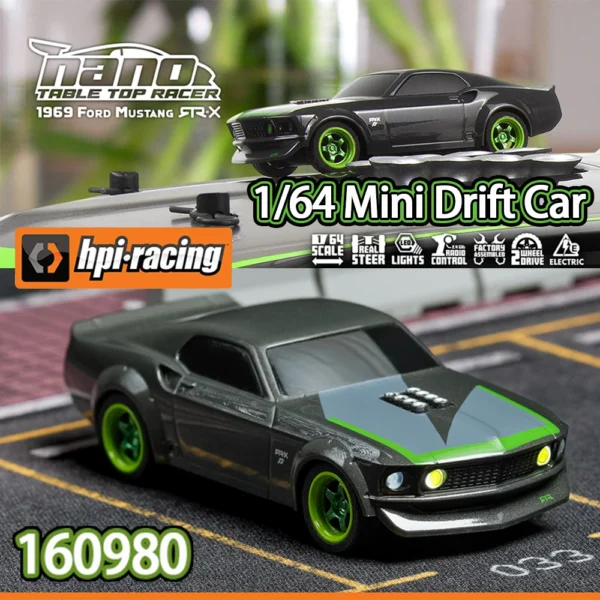HPI RACING 1/64 Nano 160980 Flat Running Racing Drift Car MINI RC Remote Control On-road Car Desktop Adult Children's Toys 1
