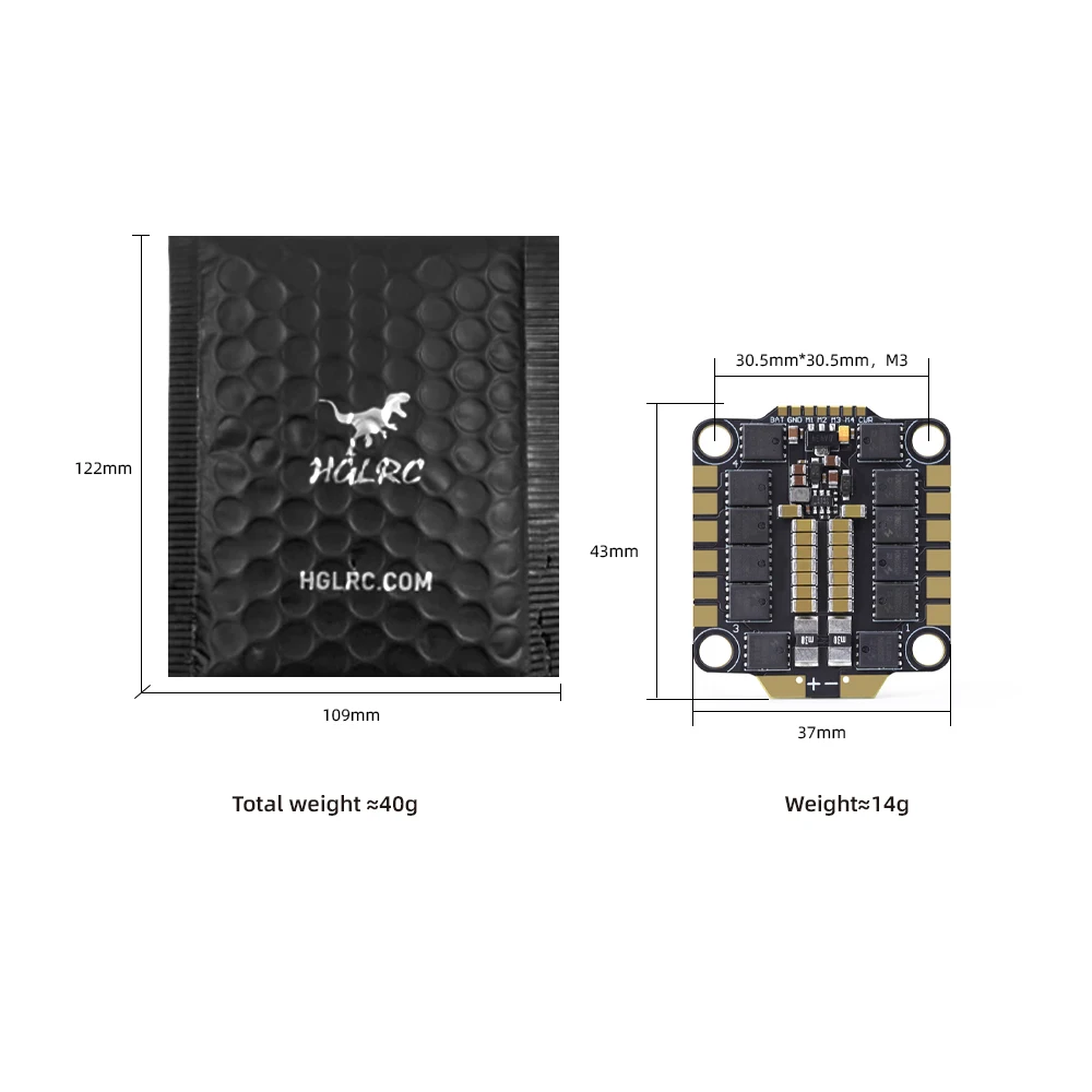 HGLRC 60A 6S V1 4-in-1 ESC BLHELI_S DShot600/300/150 2S-6S Firmware Q-H-40 For RC FPV Racing Freestyle Mark4 7/10 Inch - Image 5