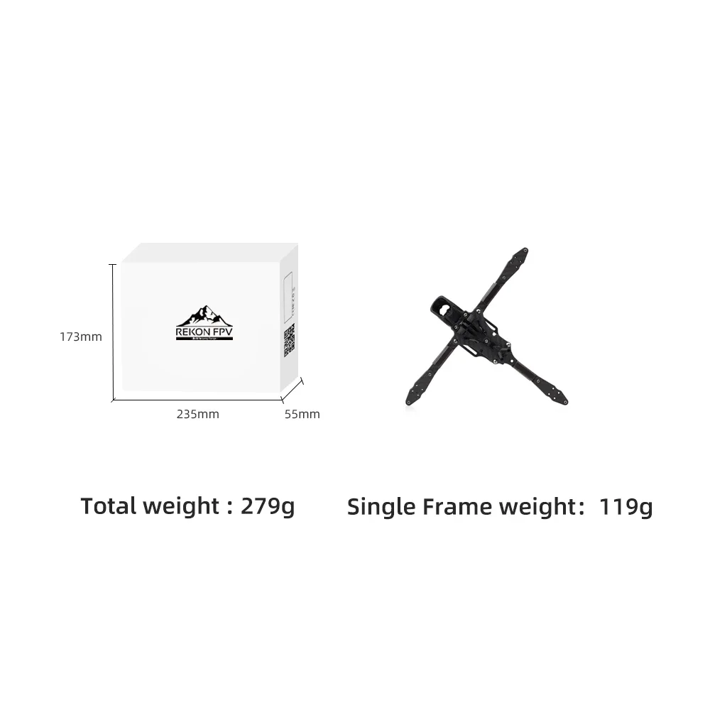 HGLRC Rekon Y6 5-inch Frame Kit Y-Type Long Endurance 3K Carbon Fiber Compatible Analog/O3/Moonlight Kit VTX - Image 5