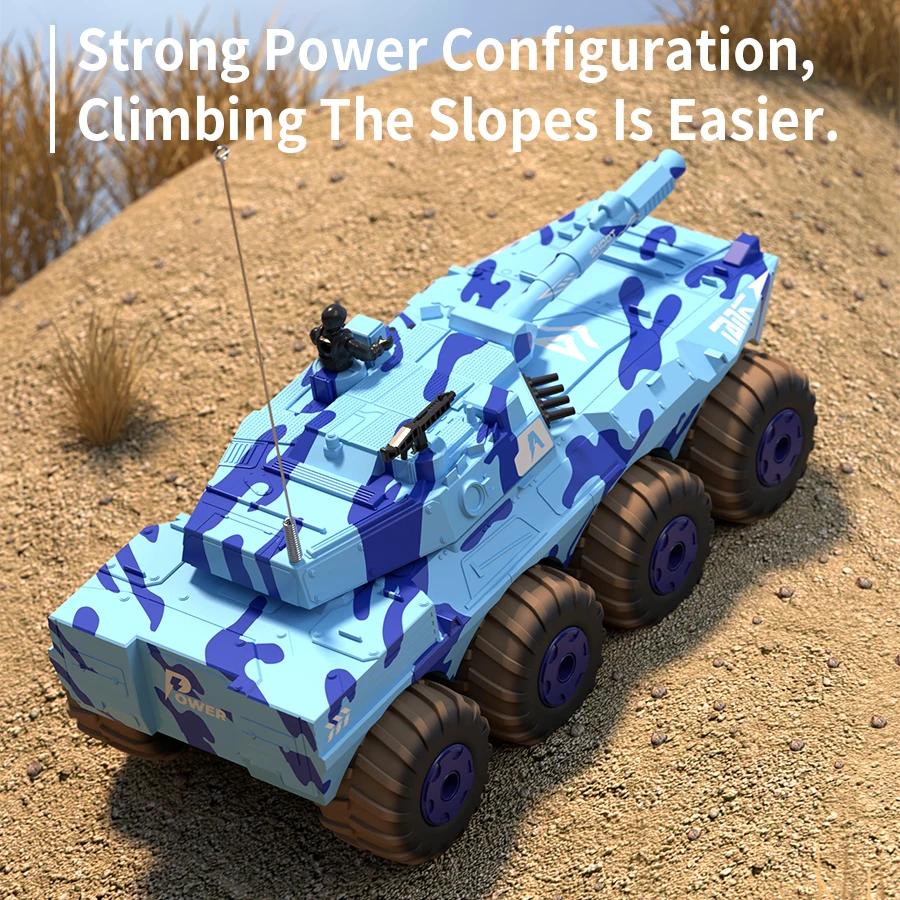 Rc Tank Car 1/32 Remote Control Truck Amphibious Armored Vehicle Large 8X8 WD Radio Control Car Children Model Toys for Boys Kid - Image 5