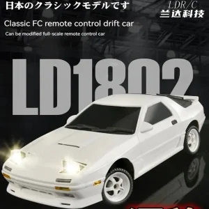LDRC 1802 1:18 RX7-FC 2.4G Drift Remote Control Car with Gyroscope Metal Drive Shaft Suitable for Adults/Teenagers/Drift Toys