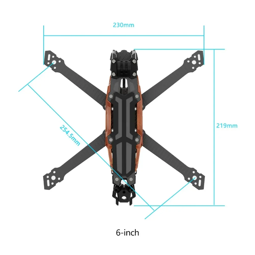 GEPRC GEP-Vapor-X Frame Suitable Vapor-X 5 6 Inch Drone Carbon Fiber RC FPV Quadcopter Helicopter Replacement Accessories Parts - Image 6