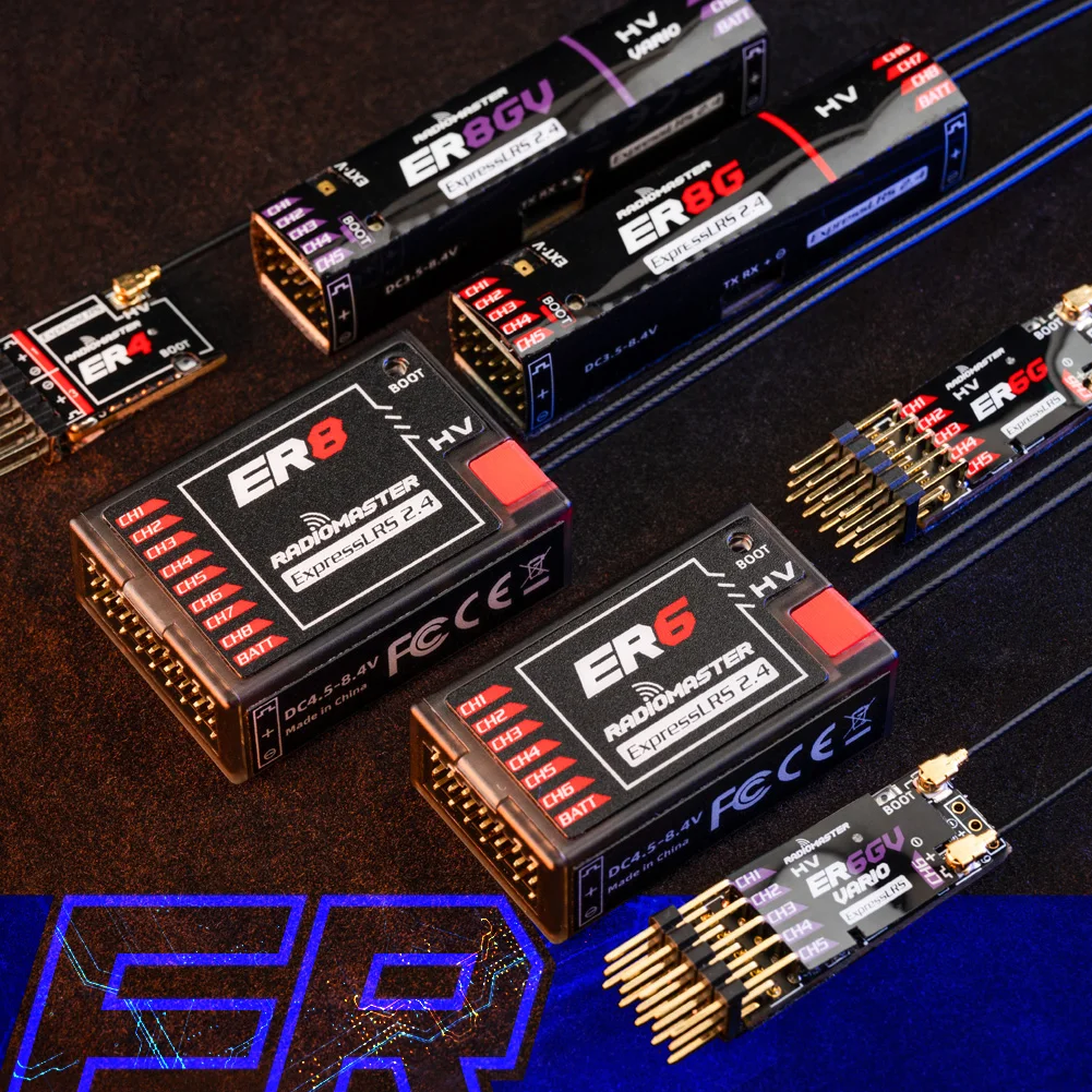Radiomaster PWM Receiver ER4 4CH/ER6 ER6G ER6GV 2.4G 6CH/ER8 ER8G ER8GV 8CH CRSF ExpressLRS 2.4Ghz 100mw for RC Model - Image 2