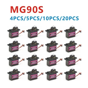 4PCS MG90S Metal Gear RC Micro Servo 13.4g Motor For ZOHD Volantex Airplane For RC Helicopter Car Boat Model Toy Control