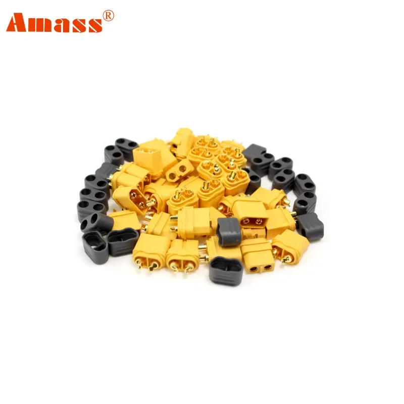 10PCS AMASS XT60H + XT60 Connectors 60A Current Rating Gold-Plated Contacts Anti-Spark Design for LiPo Batteries RC Drones/FPV - Image 5