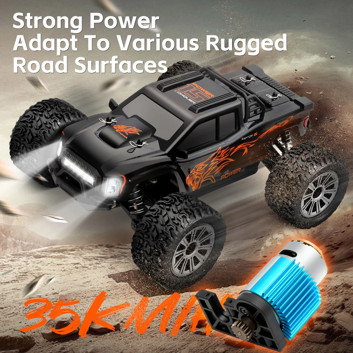 WLtoys 164018 1/16 RC Car off Road 4x4 Trucks With LED light 2.4G Electric Hight Speed Remote Control Climbing Cars For Kid - Image 3