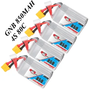 GAONENG GNB 850mAh 4S 80C 160C 14.8V XT60 LiPo Battery Square Type Cinelog Cinewhoop Spare RC Parts Airplane Racing FPV
