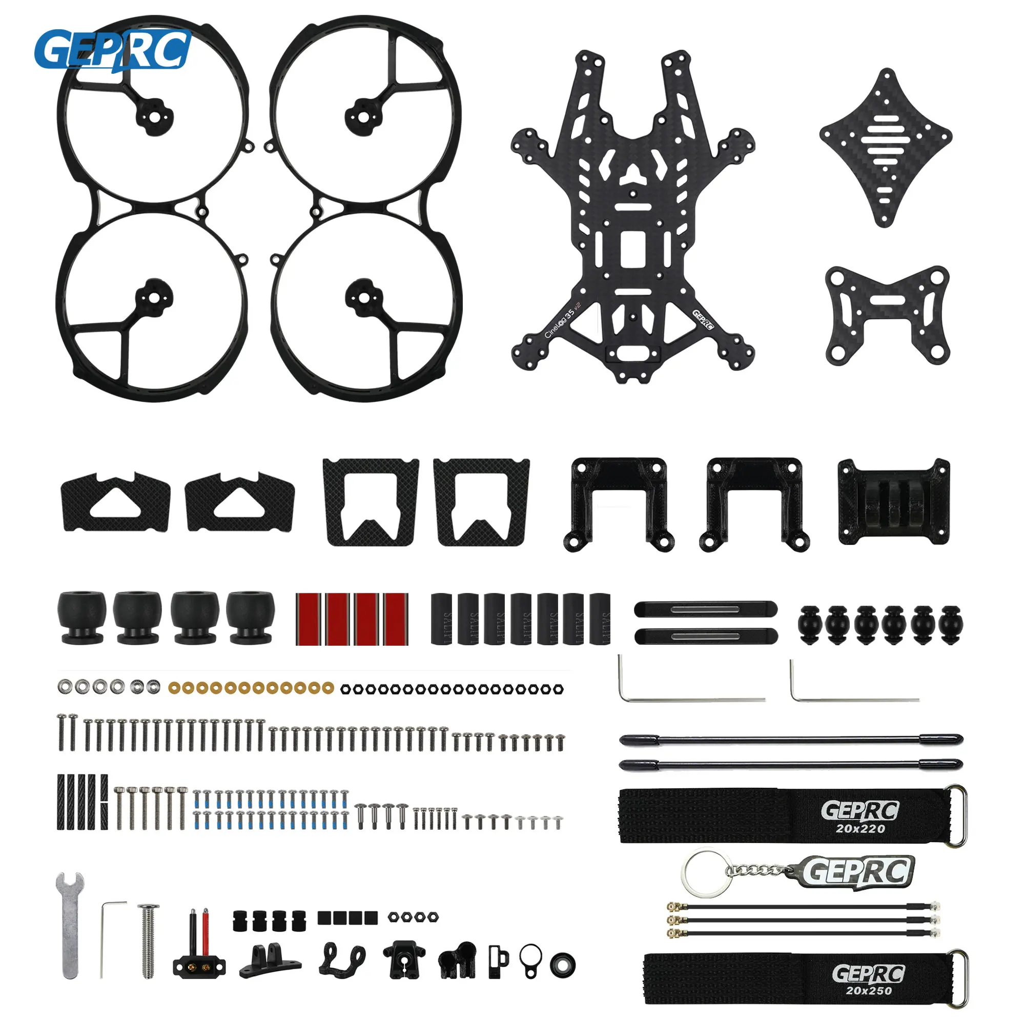GEPRC GEP-CL35 V2 Frame Kits Suitable for CineLog35 V2 Drone Carbon Fiber Frame DIY RC FPV Quadcopter Drone Accessories Parts - Image 6
