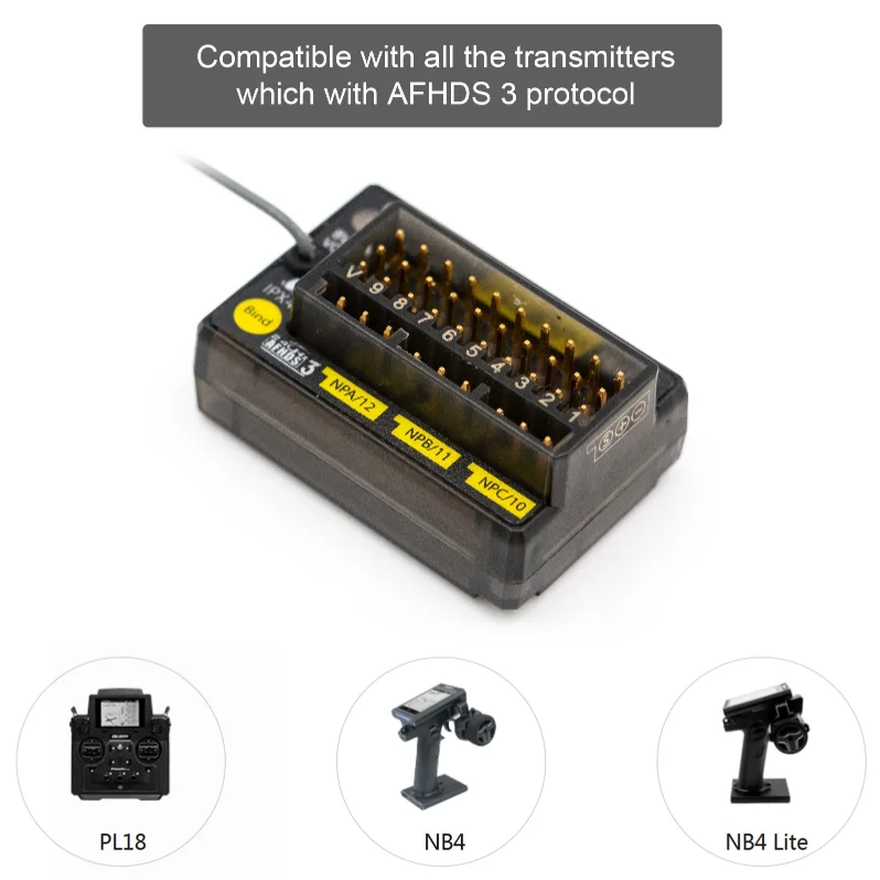 FLYSKY FGr12B 2.4GHz 12CH Receiver PWM PPM Ibus for AFHDS3 Transmitters RF Modules PL18/ NB4 /NB4 Lite RC Car Boat Vehicle - Image 4