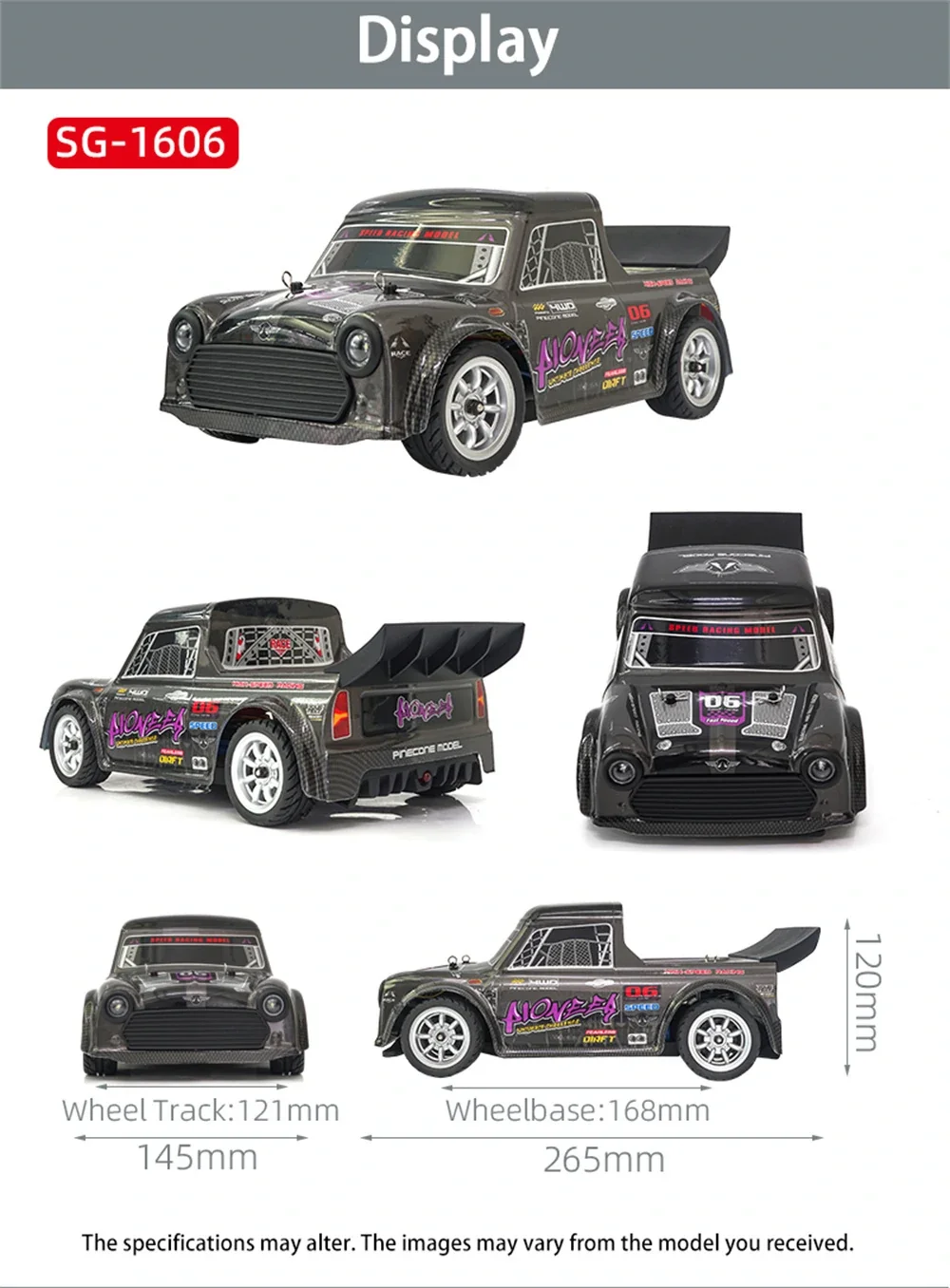 SG PINECONE FOREST 1605/1606 PRO Two Battery RC Car Brushless/Brushed Drift RTR 1/16 2.4G 4WD 50km/h LED Light High Speed Vehicles Models