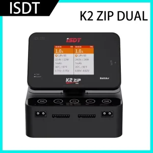 Future Flight ISDT K2 ZIP AC 200W / DC 500Wx2 Dual Channel Smart Charger 2.8 Inch IPS LCD Screen 1~8S LiFe Lilon LiPo 1~7S LiHv