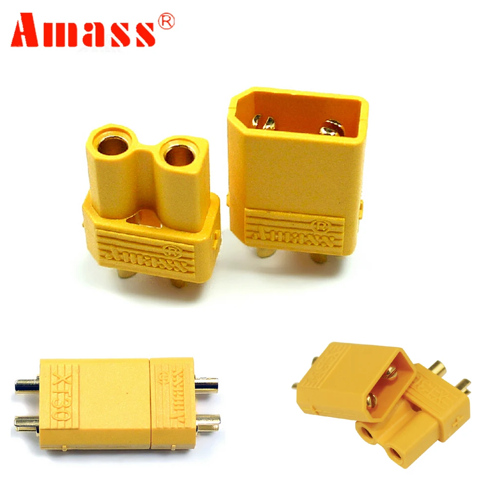 10pcs Amass XT30U Male Female Bullet Connector Plug the Upgrade XT30 For RC FPV Lipo Battery RC Quadcopter (5 Pair) - Image 4