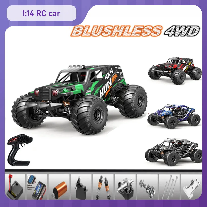 HOSPEED RC Car 1:18 Brushless 1:14 Brushed High Speed 4WD RC Desert Car 2.4G Full Scale RC Off-Road Vehicle Pickup Truck Model